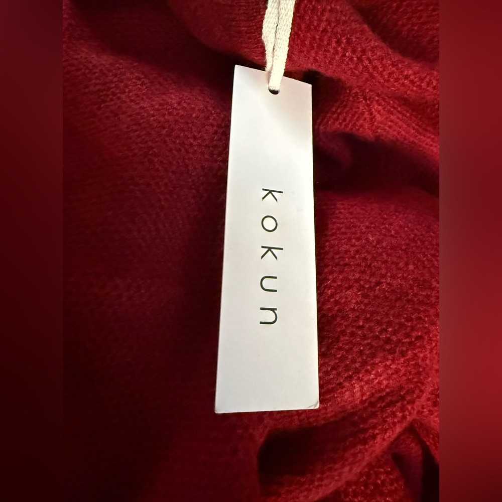 Kokun 100% cashmere burgundy hoodie sweater - Picture 7 of 10